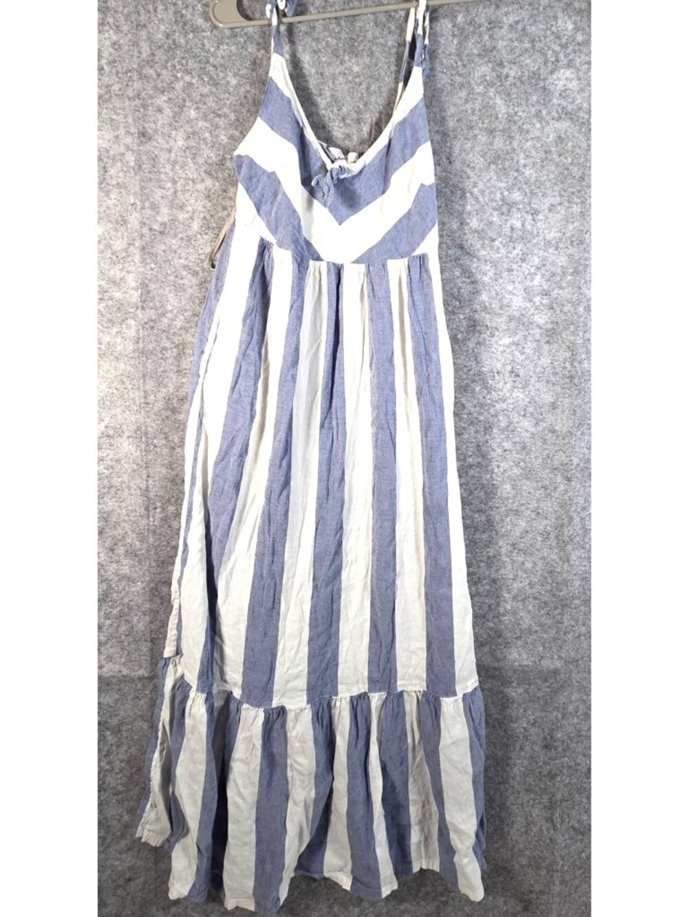 Tommy Bahama Blue White Stripe Maxi Dress Size Large Coastal Resort Nautical Boh - Picture 2 of 10